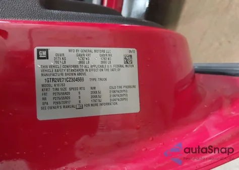 2012 GMC Sierra 1500 Sle из США, поврежденный, VIN 1GTR2VE71CZ304569